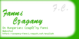 fanni czagany business card
